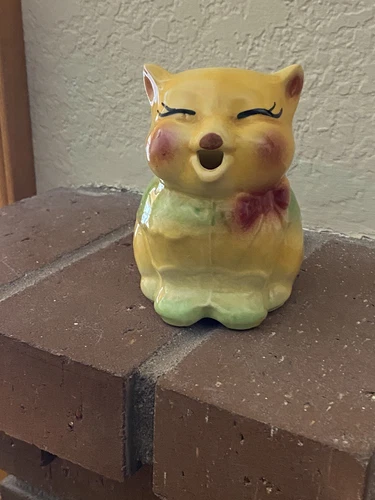 1950’s Shawnee Puss N’ Boots Cat Milk Pitcher Creamer Pottery Multi-Color USA 85