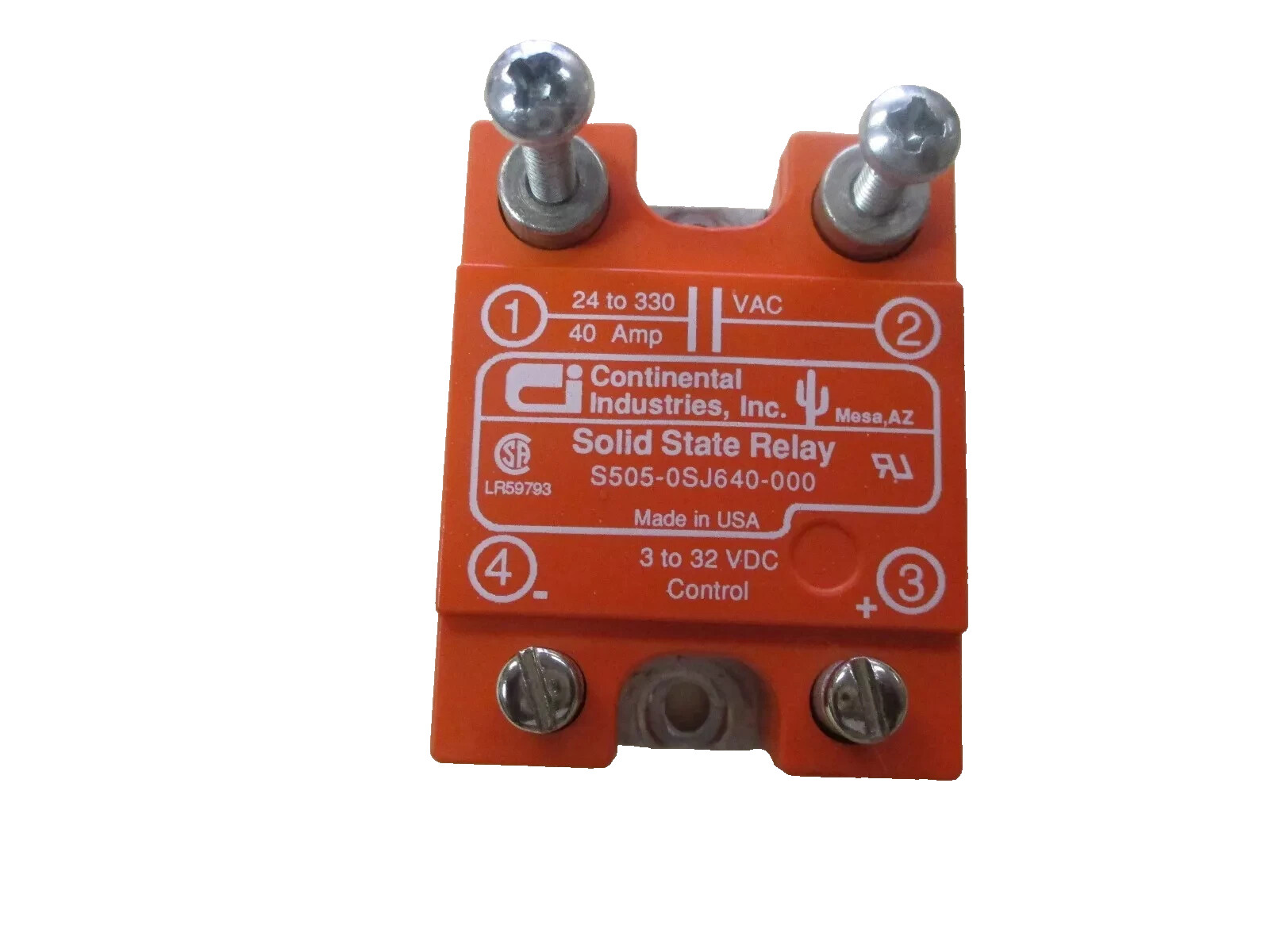 Relais statique Continental Industries Inc S505-OSJ640-000 électronique 48-600V