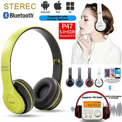Bluetooth Headphones Wireless Stereo Foldable Headset with Microphone Noise