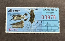 WTDstamps - 1991 ALBERTA CANADA - Game Bird Habitat Duck Stamp - Mint OG NH