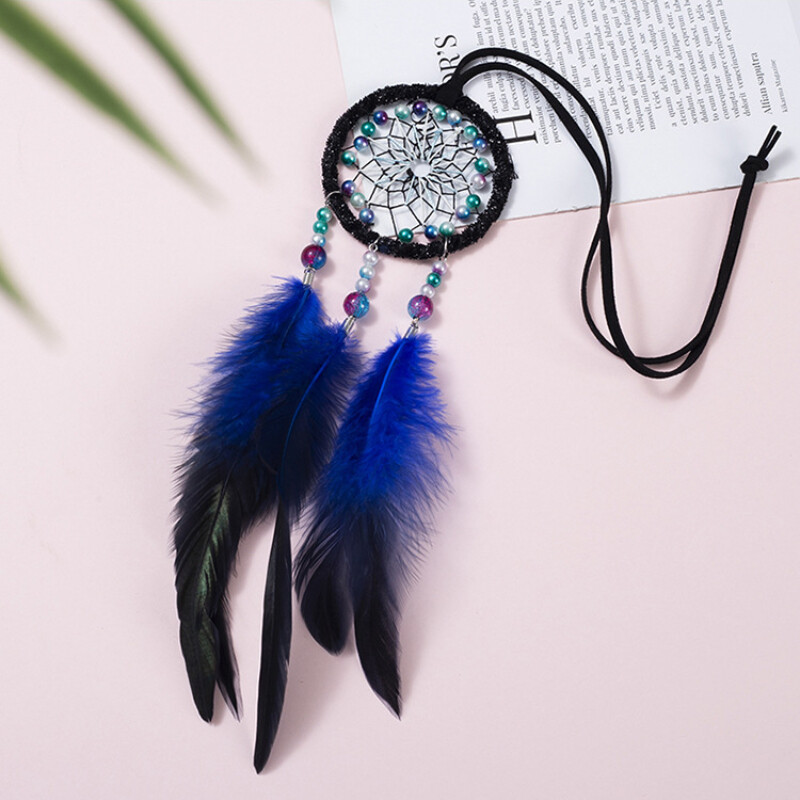 1x Dreamcatcher Hanging Beads Craft Feather Car Pendant Hanging Home Wall Decor