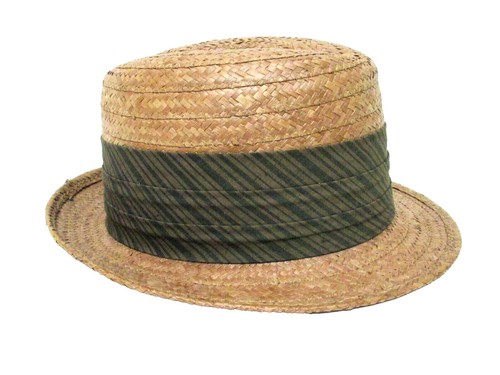 Vintage Don Anderson Blue Straw Fedora Sun Hat Women display picture 3