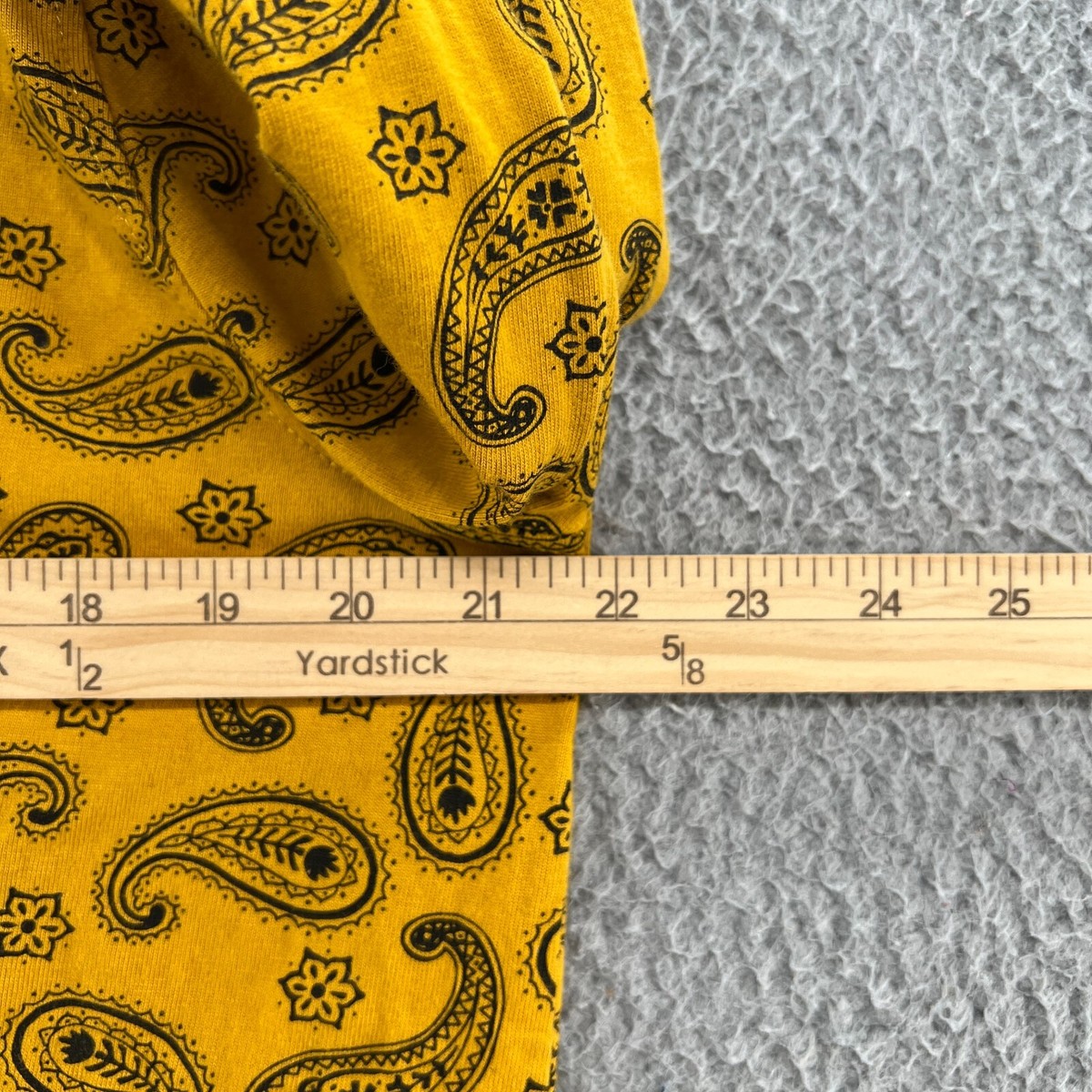 Stussy Polo Shirt Mens Small Gold Paisley Denim Long Sleeve Stussy Polo Shirt Mens Small Gold Paisley Denim Long Sleeve
