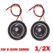1/2Pcs 2W 8 Ohm Micro Internal Speaker Magnet Loudspeaker 28mm Dia With Pin Wire