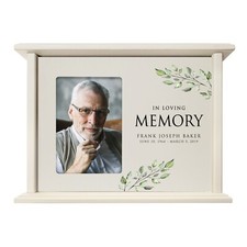Custom Cremation Urn for Human Ashes Holds 200 cu in w/ 4x6 Photo -Loving Memory