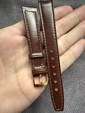 Vintage Watch Strap 16 mm Leather Nos Handmade Proper Old School V31