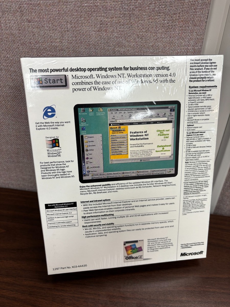 Microsoft Windows NT Workstation 4.0 CD Full Version Retail Microsoft Windows NT Workstation 4.0 CD Full Version Retail