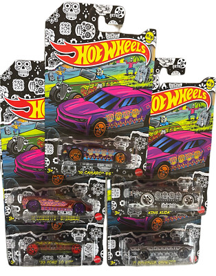 HOT WHEELS 2021 HALLOWEEN DIA DE LOS MUERTOS (DAY OF THE DEAD) 5 CAR SET !