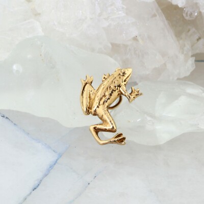 14K Yellow Gold Leaping Frog Pin