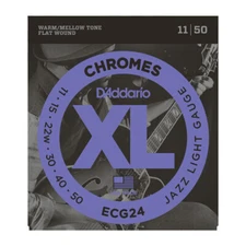 D'Addario ECG-24 Chromes Flat Wound Electric Guitar Strings; gauges 11-50
