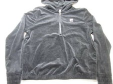 Fila Womens Size M Hoodie Black Long Sleeve Zipper Front Logo Pullover Sport