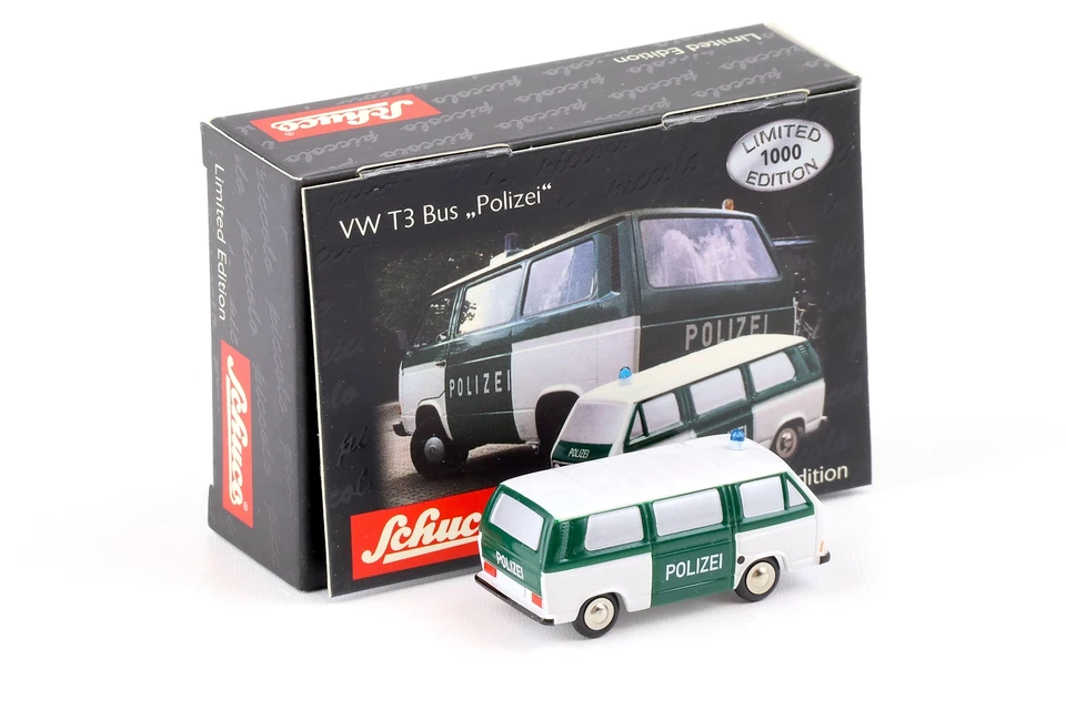 Schuco Piccolo VW T3 Bus Polizei white/ green - Bild 2 von 2