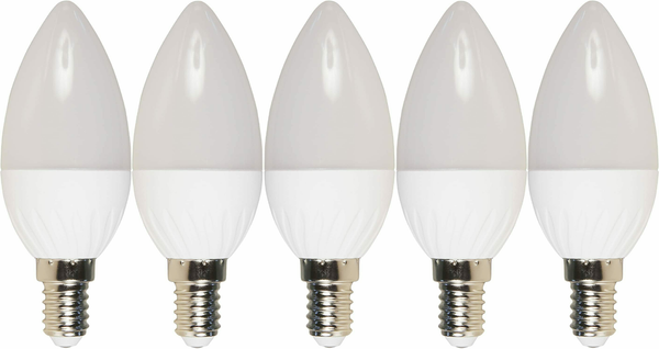5Er Set Led Kerzenlampe Mcshine, E14, 8W, 600Lm, 160°,3000K, Warmweiß, Ø37X105Mm-image