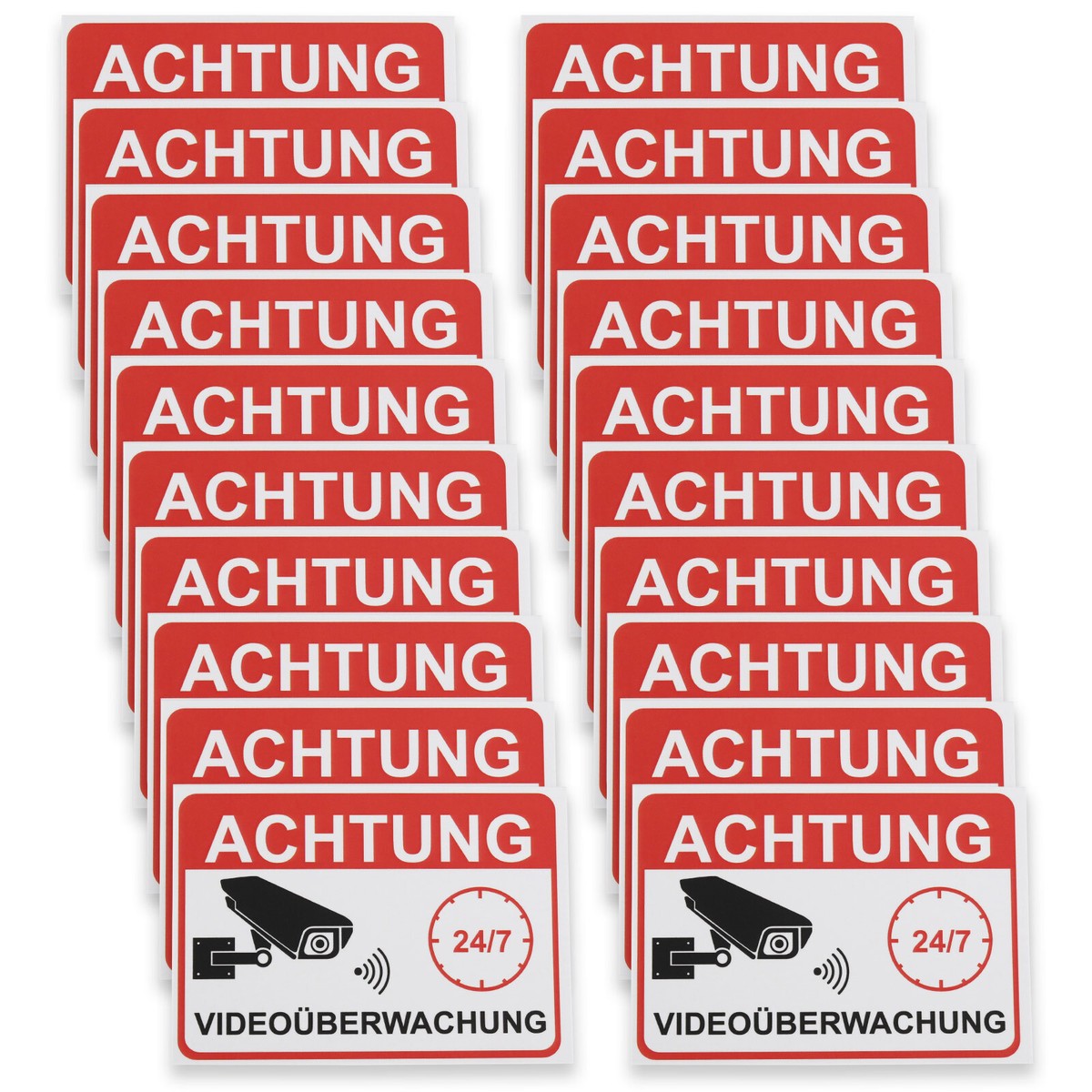 Security Surveillance Stickers Set Of 6 - Video & Audio Monitoring Warning Decals 3x3 Inches