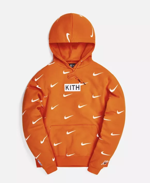 Kith & Nike For New York Knicks AOP Hoodie Orange Small Box Logo Bogo