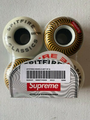 スケートボード supreme spitfire 2set New Supreme x Spitfire - Skate Wheels (Set of 4) - Gold