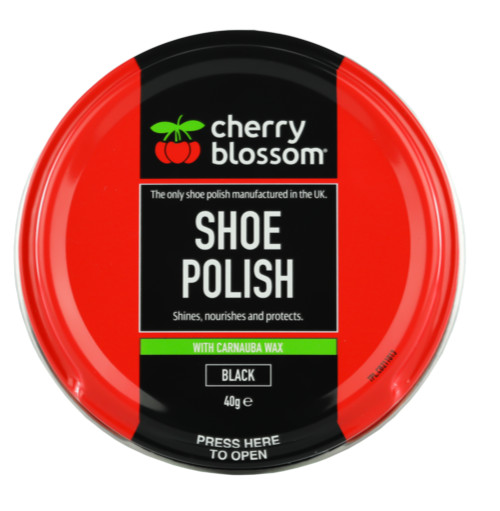 Cherry Blossom Traditional Leather Shoe Boot Polish Shine Wax 50ml - Black