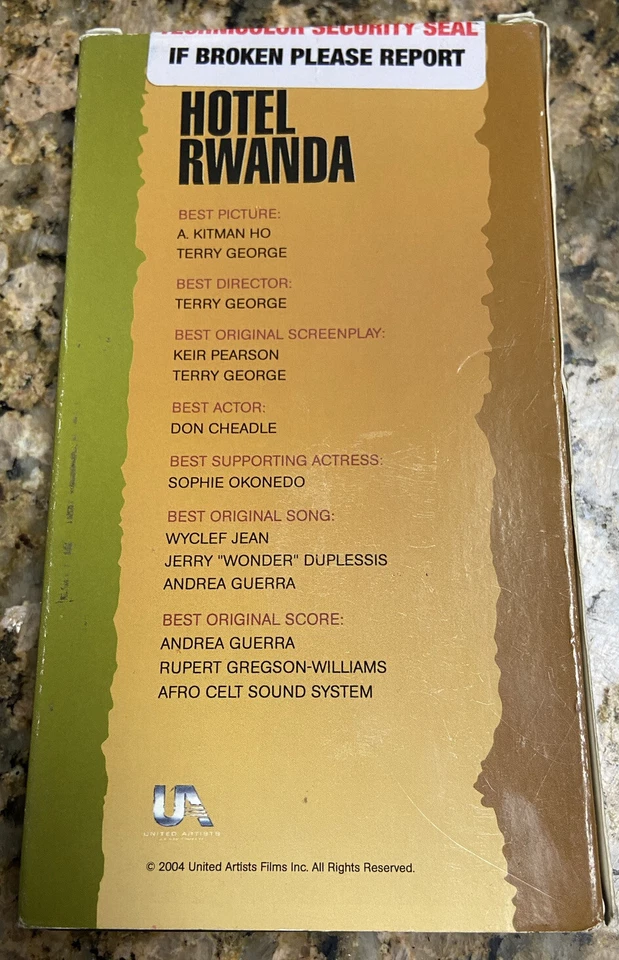 VHS Hotel Rwanda Screener Promo FYC For Your Consideration Don Cheadle RARE NM - Image 2 of 4