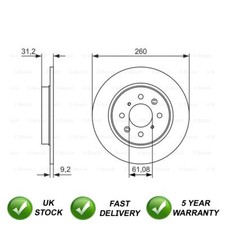 Disco freno posteriore SJR adatto a Honda Insight 2009-2014 Jazz 2011-2015 1.3