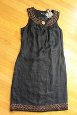 CAROLE LITTLE Women’s Black 100% Linen Lined Dress Work Career Office Size 8