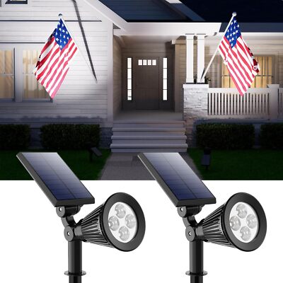 2Pack Solar Power LED Landscape Light Outdoor Garden Yard Pathway Lawn Spotlight