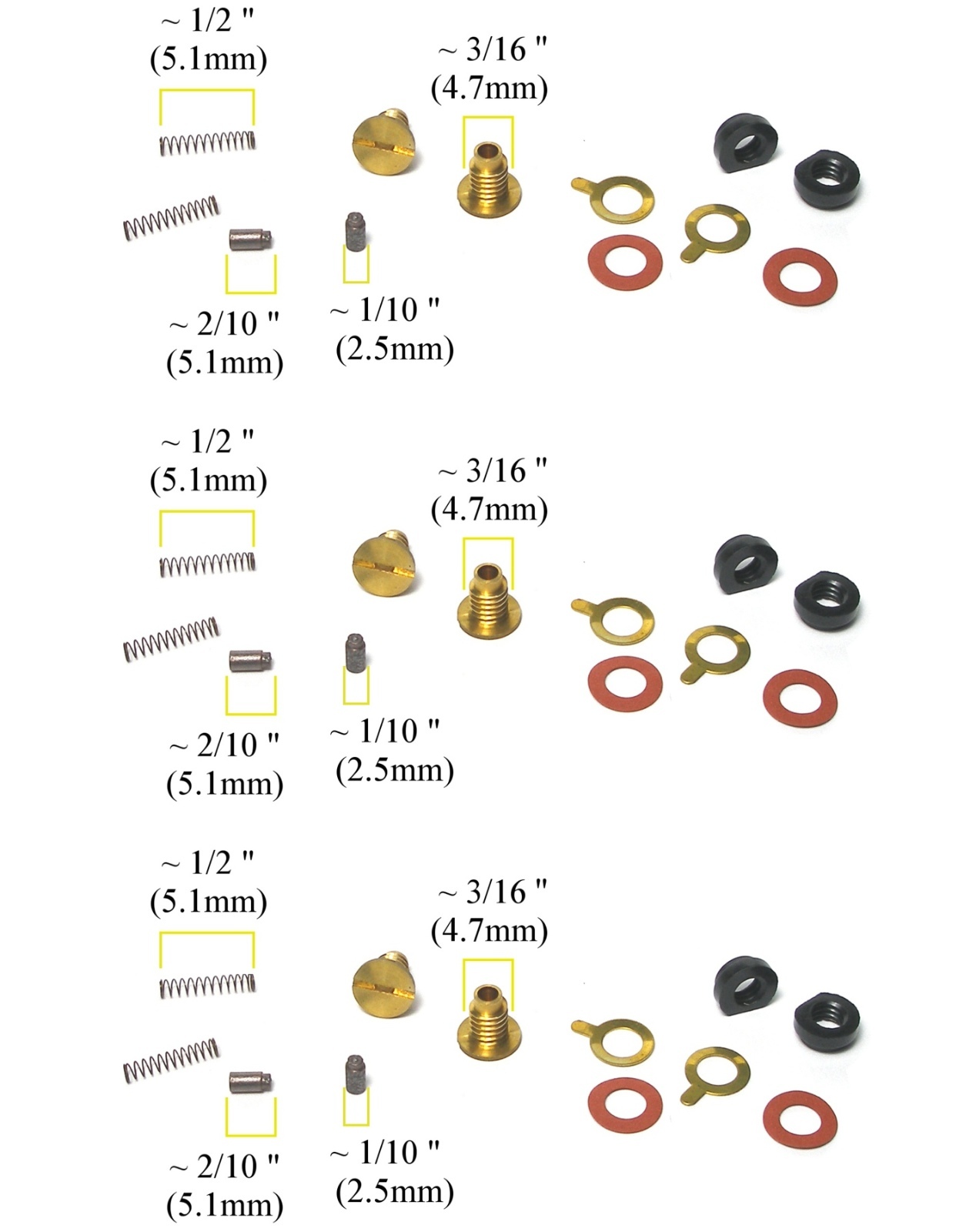 3 SetS Vintage TRADESHIP Japan 1/24 1/32 Slot Car CARBON BRUSHES SCREWS +SPRINGS