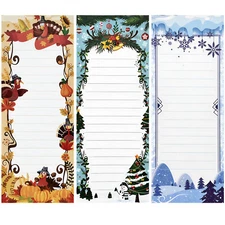Wrapables Magnetic Refrigerator Memo Notepads for Grocery Shopping (Set of 3)