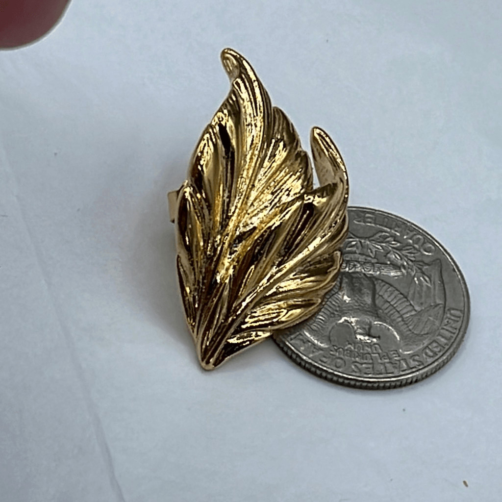 Vintage double leaf pierced statement earrings - image 5