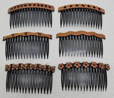 Vintage Decorative Faux Wood Side Hair Combs