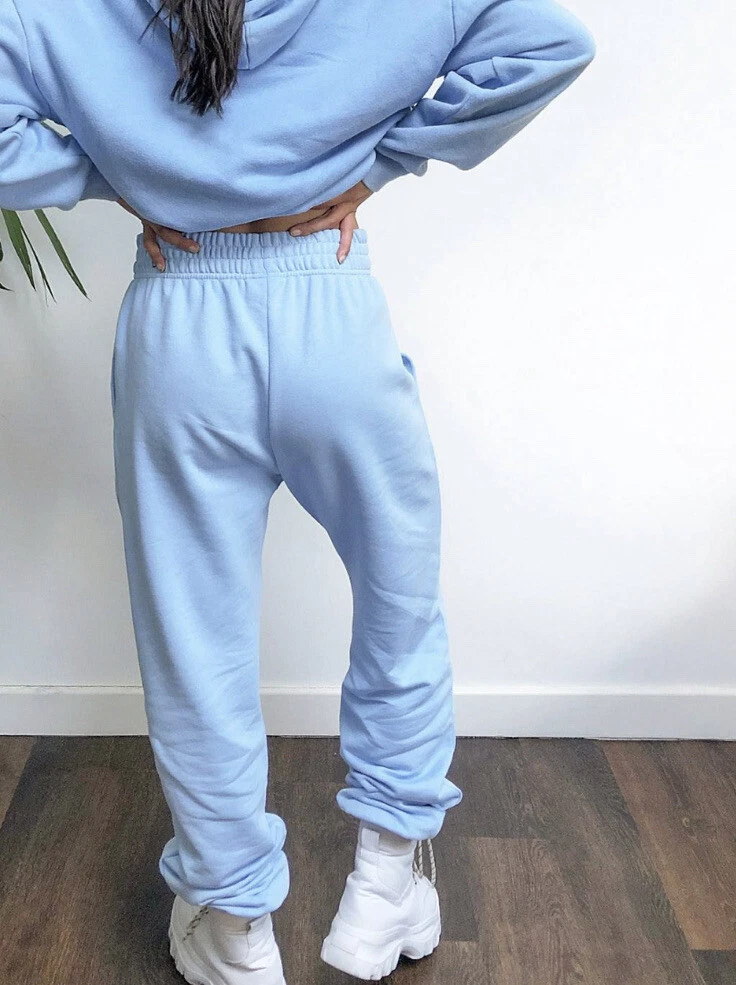 Woman's Nike Baby Blue Mini Swoosh Oversized Joggers Bottoms Size