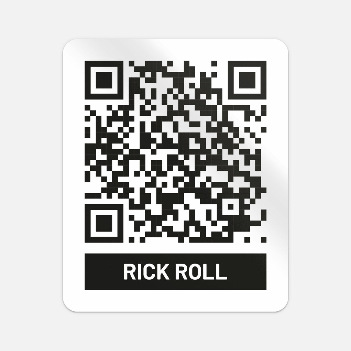 Rick Roll QR Code Bumper Sticker Prank