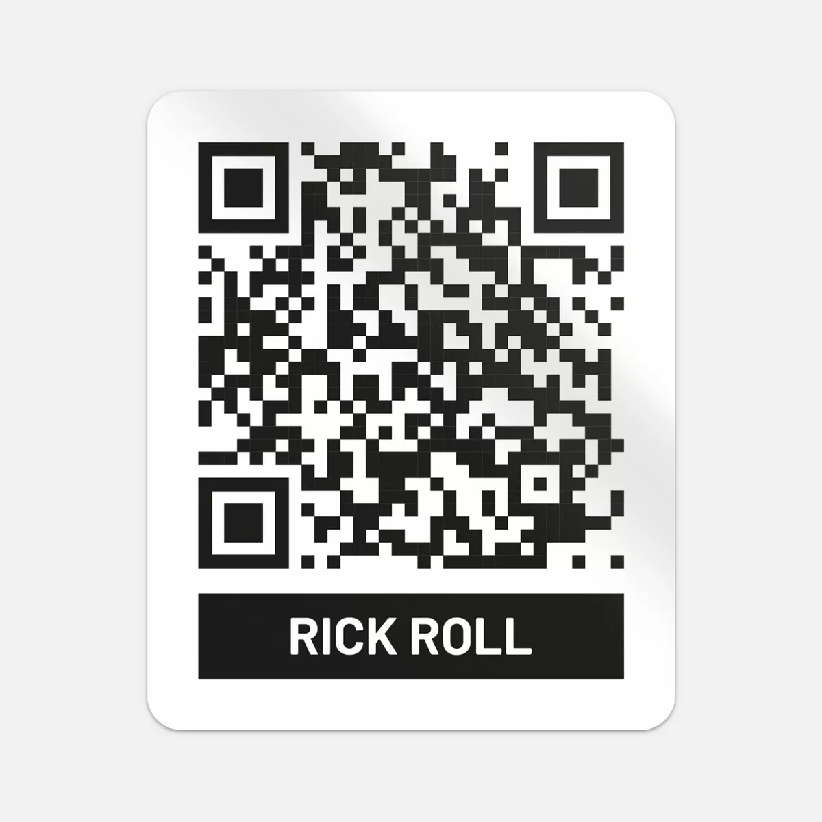 Rickroll Never Gonna Give You Up QR Code Vinyl Sticker Decal