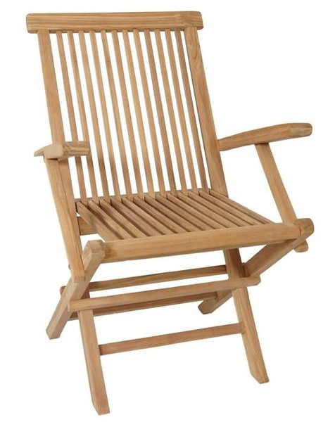 Cirebon Gartenstuhl 1 StüCk Klappbar Mit Armlehne Natur Teakholz Von Designlink-image