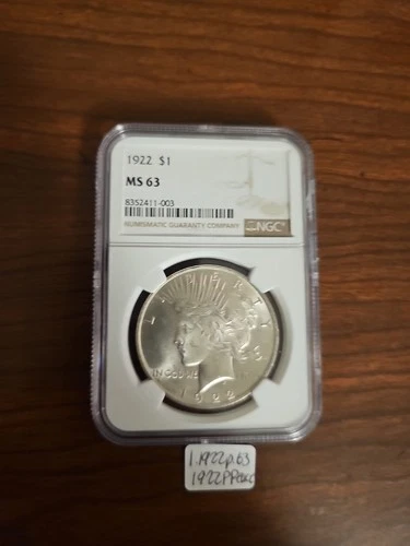 1922-P Peace Silver Dollar $1 Ngc MS63,  Stunning Coin, Brilliant Strike