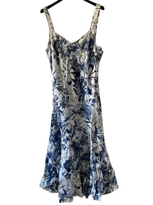 Per Una Linen Sun Dress Blue Size 12 Long - Image 1 of 4
