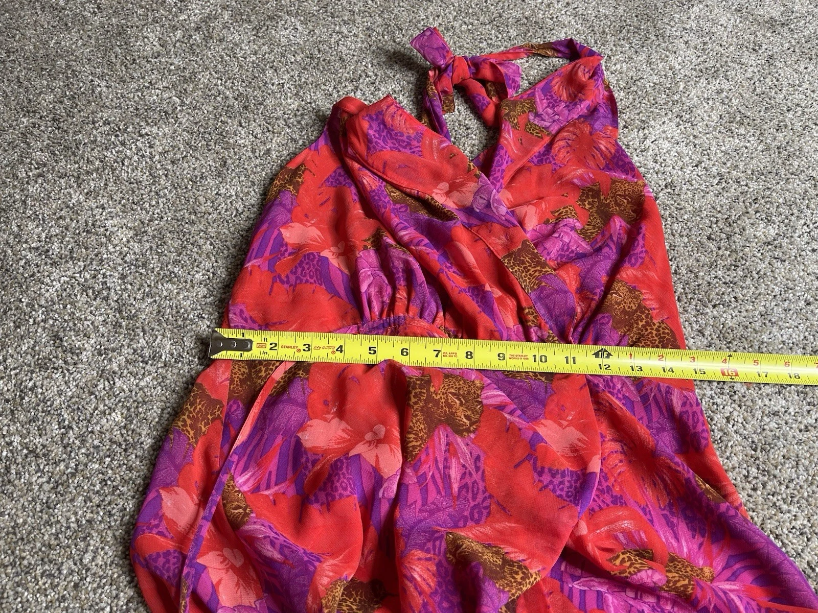 UNDERCOVER Abito Victoria’s Secret Halter avvolgente rosso ghepardo leopardato Y2K taglia media