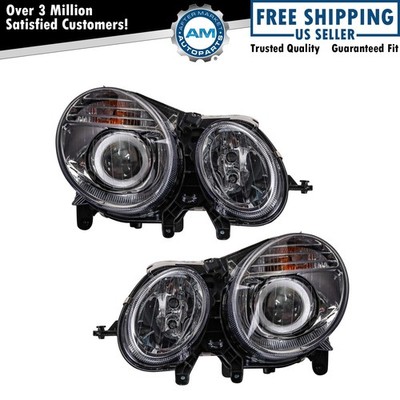 TRQ Headlight Assembly Set Fits 2007-2009 Mercedes-Benz E320 E350 E550 E63 AMG