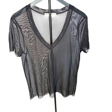 Project Social T Urban Outfitters womens V neck mesh short sleeve shirt. Size M