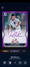 Topps Bunt Bowman Chrome 23 Will Warren Purple Prospect Signature Iconic DIGITAL