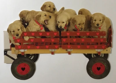 Marcel Schurman- Valentine- For Anyone- Wagon Load Of Puppies- Die Cut