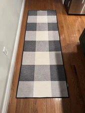 Ruggable Buffalo check grey runner 2.5x7 feet