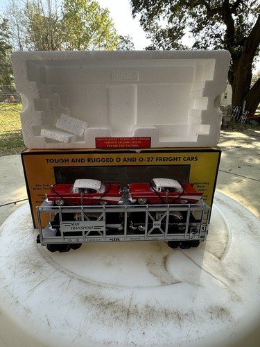 Transportador automático calibre O MTH 5757 con autos Chevy Ertl 1957 completo en caja 5-99 | Zustand: Used