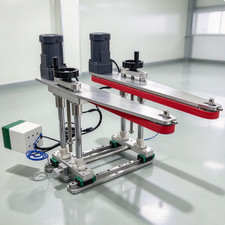 220V 0-4.72'' Bottle Clamping Conveyor Bottomless Gap Transfer Conveyor Hugger