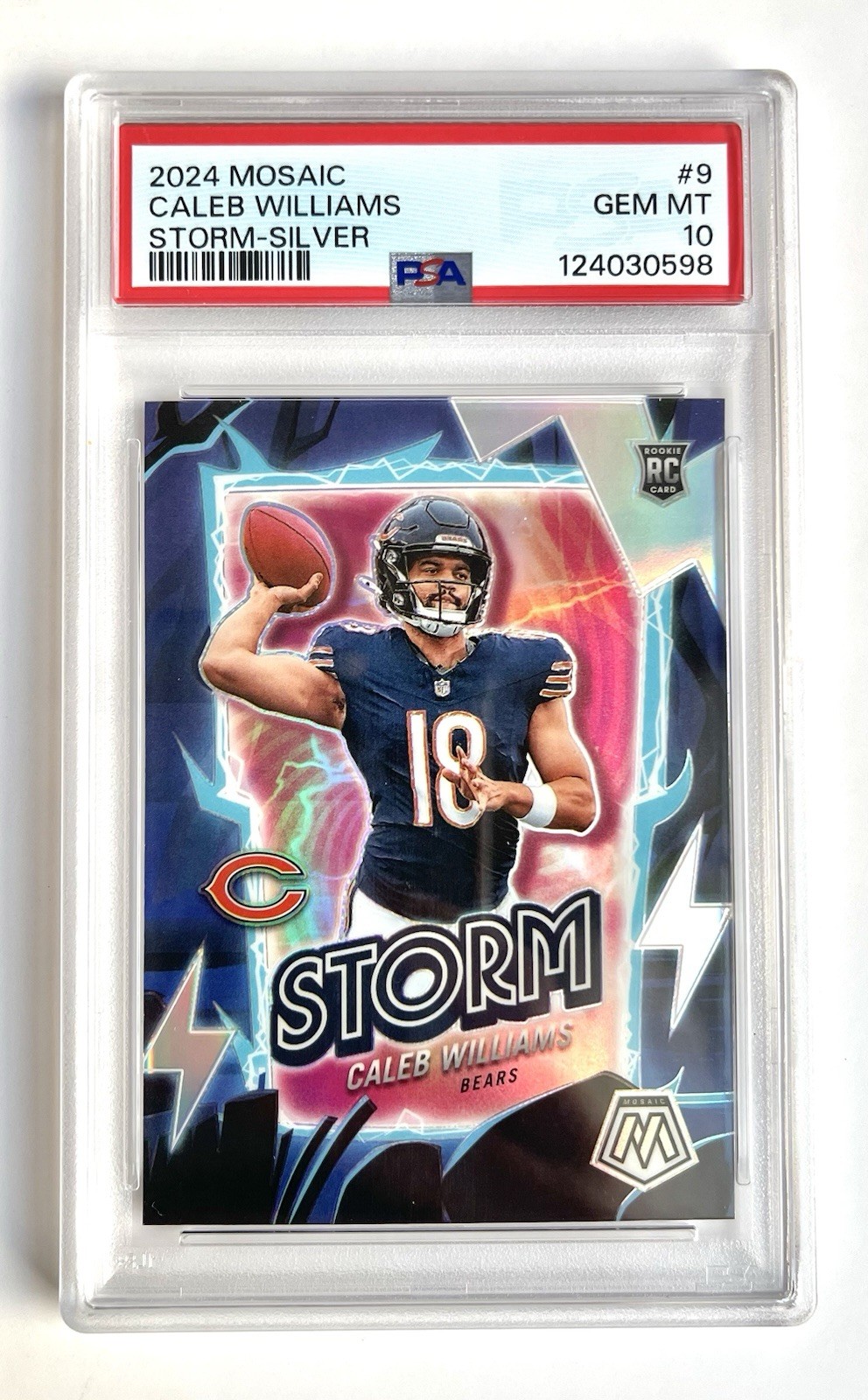 Caleb Williams 2024 Panini Mosaic Storm SILVER #9 (RC)  Rookie PSA 10 GEM MINT