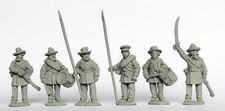 28mm ACW Early Confederate Command in Frock Coats Standing Perry Metal YHP