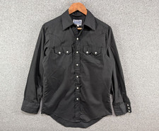 Rockmount Ranchwear Vintage Tru-West Black Western Snap Button USA Shirt M