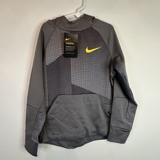 Nike Boys Therma Hoodie YOUTH Size Small Hooded Sweatshirt Dri-Fit Gray