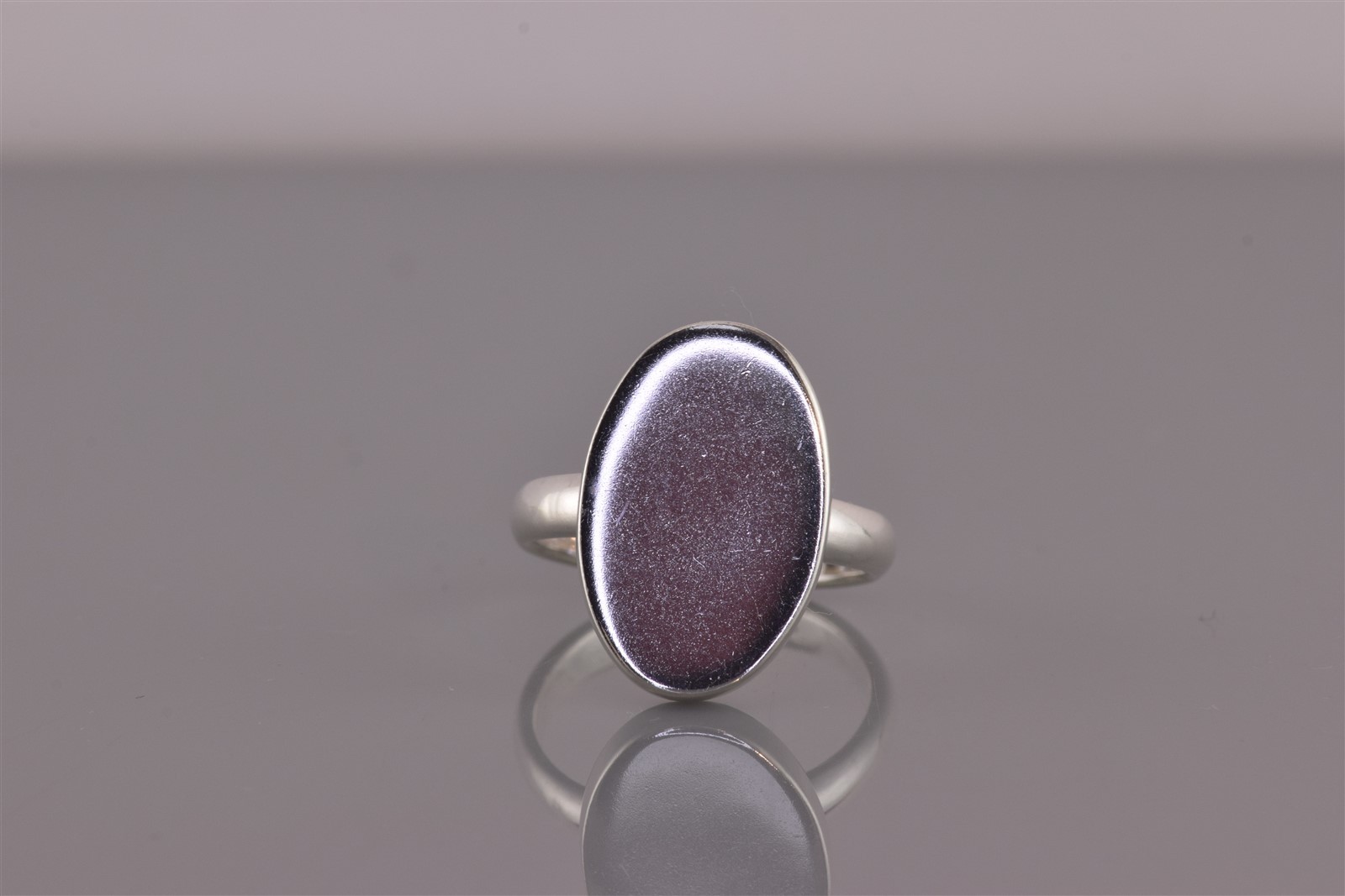 Sterling Silver 20mm Oval Solid Engravable Band R… - image 2