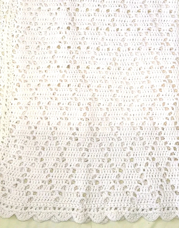Manta de sofá de ganchillo marfil crema 65x55 Foto 4 de 4