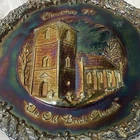 New ListingFenton Christmas 1971 Old Brick Church Glass Collector Plate Carnival VA